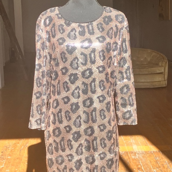 Nicole Miller cheetah print sequin dress - Picture 8 of 15